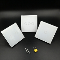 Interrupteur Mural Tactile Standard OEM UK UE 110V-240V, Capteur Écran Tactile 1/2/3 Gang 1 Voie pour Maison Intelligente Aoju (Sans Wi-Fi ni RF)