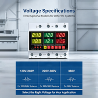 Interrupteur de protection biphasé 63A AC120V-240V 220V-380V 380V, protecteur contre les surtensions et les surintensités pour la maison
