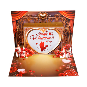 Cartão Criativo 3D Personalizado para o Dia dos Namorados e Casamento com Luzes, Presente de Papel com Projeção Moderna - Product Image 2