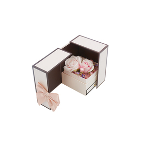 Scatola regalo rosa multifunzionale alla moda doppia <span class=keywords><strong>porta</strong></span> <span class=keywords><strong>con</strong></span> fiocco rosa e scatola per gioielli <span class=keywords><strong>con</strong></span> cassetto - Product Image 3