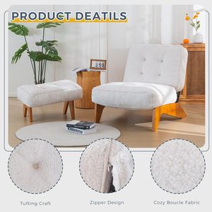 Kursi ruang tamu RH Sofa kompresi tunggal kursi aksen dapat disesuaikan Ottoman bantal tebal kursi ruang duduk - Product Image 5