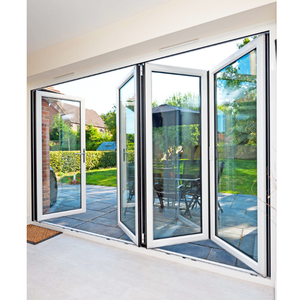 Entrée italienne Miroir de porte extérieur surdimensionné Accordéon coulissant en verre pliable moderne pour devantures de magasins résidentiels - Product Image 6