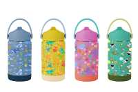 500ml en acier inoxydable enfants mignon dessin animé flacons à vide enfants gobelet Thermos tasse bouteille d'eau thermique avec paille