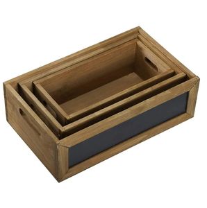 Cesta de almacenamiento de frutas y verduras para el hogar con escritura de <span class=keywords><strong>pizarra</strong></span> Grabado de madera de pino para House Restaurant Hotel - Product Image 2