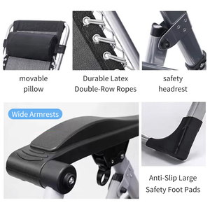 Fauteuil <span class=keywords><strong>de</strong></span> relaxation pliant individuel zéro gravité avec repose-pieds pour camping - Product Image 5