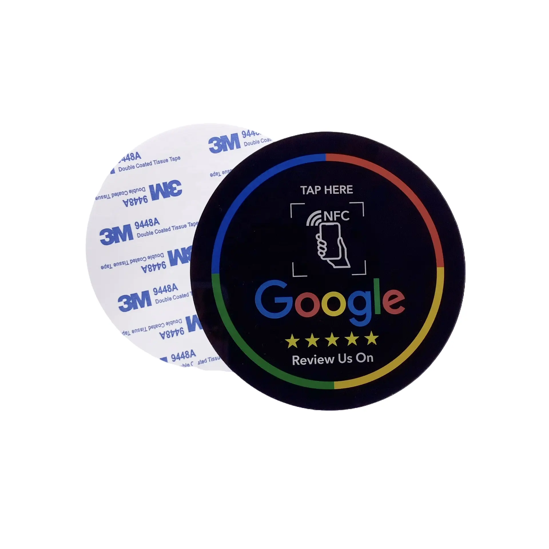 Customized Printed Nfc water proof 13.56mhz Programmable google reviews tag NFC Review Cards Epoxy Menu Tag For Restaurant Menu