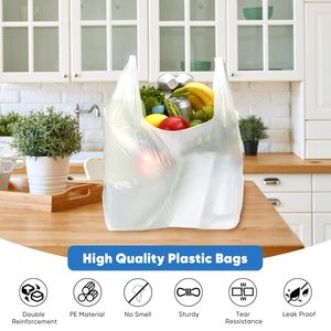 Huamaohengchun Plastic <b>Bags</b> - 100 <b>Pack</b> (11.5'x 6.5" x 21') with Handles for Small Business, Restaurants, Grocery & Trash - Product Image 2