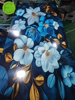 Stiker Mural Dinding Cetak UV 5D UDK Teal Orange Agate 120cm X 240cm Dekorasi Dinding Perekat Sendiri