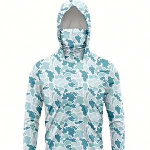 Camiseta de Pesca con Capucha para Niños, Diseño Nuevo, Protección Solar UPF 50, Transpirable, Talla Grande, Ligera, Manga Larga, Camuflaje - Product Image 4