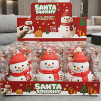 Jouet Squishy Bonhomme de Neige de Noël, Figurine à Presser Douce à Remontée Lente, Cadeau de Fêtes Adorable, Anti-Stress, Décoration de Bureau, Vente en Gros Usine