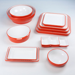Rectangular <b>melamine</b> <b>plates</b> for hotels, restaurants, and commercial use (likely referring to imitation porcelain fried rice - Product Image 2