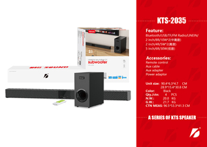 Nhà theatre hệ thống BT âm thanh không dây hệ thống <span class=keywords><strong>Sound</strong></span> <span class=keywords><strong>Bar</strong></span> với loa siêu trầm cho KTS-2035 TV - Product Image 6