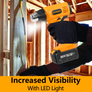 WORKSITE-<span class=keywords><strong>pistola</strong></span> de calor inalámbrica personalizada, soldadura de sellado, termorretráctil, batería de aire caliente, 20V - Product Image 5