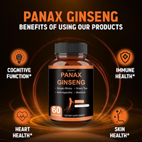 Capsules de ginseng Panax haute puissance 2800 mg par portion, stimulant naturel de l'énergie et amélioration de la densité osseuse, soutien adaptogène pour adultes