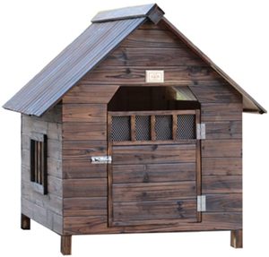 2022 new design Dog House Wooden Outdoor with Door Double Windows Pet Log Cabin