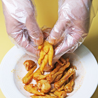 Gant PE jetable en plastique PE-HD personnalisable de qualité alimentaire 2 uniquement, emballage unique, gants emballés individuellement