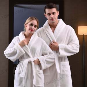 Peignoir en tissu éponge à capuche <span class=keywords><strong>pour</strong></span> femmes, peignoir en molleton, vêtements <span class=keywords><strong>de</strong></span> nuit <span class=keywords><strong>pour</strong></span> hommes, peignoir d'hôtel en microfibre avec capuche - Product Image 1