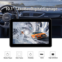 Pantalla LCD Android de 10.1 Pulgadas para Entretenimiento en Asientos Traseros de Taxi, Pantalla Publicitaria con Wifi 4G, Monitor para Reposacabezas de Coche