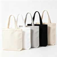 Sacs fourre-tout en toile réutilisables avec logo imprimé personnalisé, sacs de shopping en coton vierges recyclables pour sublimation, plusieurs couleurs