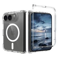 Étui magnétique transparent de luxe pour iPhone 18 Fold, coque de téléphone magnétique antichoc, dos rigide transparent en PC, vente en gros d'étuis pour mobiles