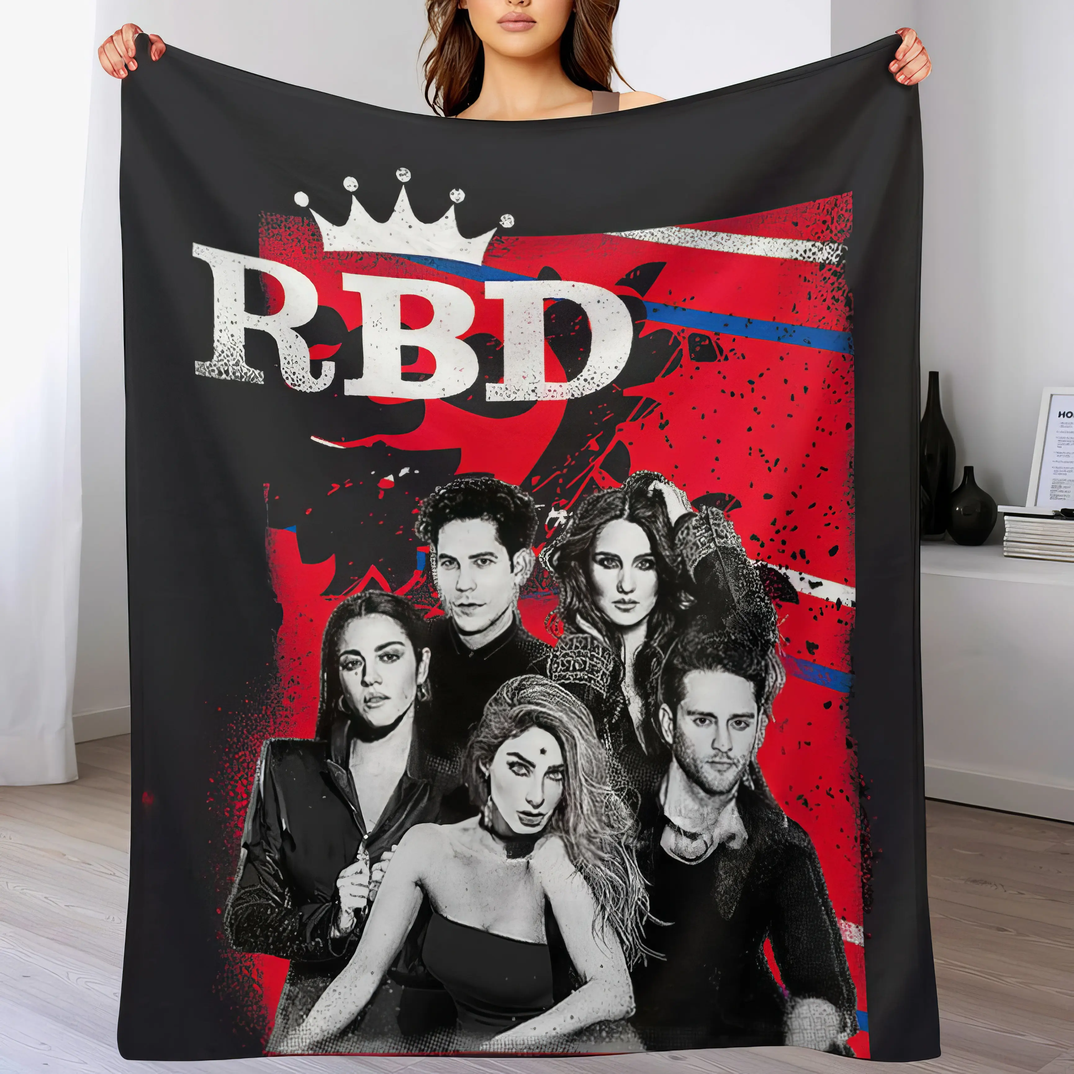 Mais novo design personalizado papulor gruop RBD Rebelde personagem Super macio cobertor de flanela quente para adultos e crianças