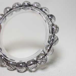 Auténtica Pulsera de Cristal de Cuarzo Negro Rutilado, Poder de la Voluntad, Creencia, Cuarzo Negro Rutilado, Despertar Espiritual, Piedra de Chakra - Product Image 4