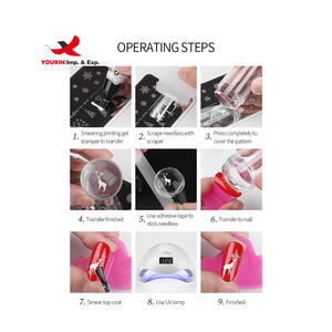 Herramientas de Uñas de Bajo Precio para Compras Mixtas, Cabezales de Silicona de Cristal para Transferencia de Imagen, Diseño Totalmente Transparente, Estampador de Uñas - Product Image 3