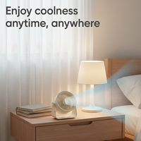 Ventilateur de table pliable à piles avec lumière LED nocturne, idéal pour hôtel, camping-car, voiture, usage domestique, autonomie de 6 à 8 heures
