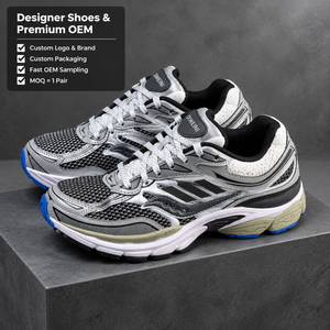 Zapatos de Diseño de Lujo para Hombre y Mujer, Zapatos Deportivos de Malla Plateada y Negra de Alta Calidad, Estilo Retro Y2K, Nuevos - Product Image 1