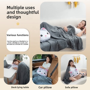 Adorabile Cuscino Coperta 2-in-1 a Forma <span class=keywords><strong>di</strong></span> Animale Cartoonesco, Morbido Peluche Multifunzionale per Divano, <span class=keywords><strong>Letto</strong></span>, Auto, Ufficio - Product Image 3
