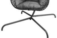 Intérieur Extérieur Nid Balcon Chaise Suspendue PE Rotin Swing Egg Seat Ensembles Avec Support En Acier Capacité De Poids 350lbs
