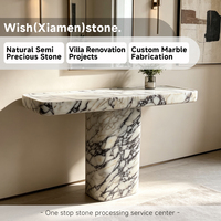 Table console en marbre Calacatta Viola, table moderne pour couloir et entrée, table console en pierre naturelle pour villa, décoration intérieure