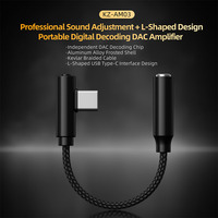 KZ-AM03 Amplificador de Auriculares Digital Portátil con Ajuste Profesional de Efectos de Sonido y Diseño de Conector en Forma de L