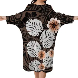 Custom Clothing Women Hawaiian Polynesian Tribal Design 1 Size Dress Vintage Tropical Print Plus Size Fashion New Dress 2022