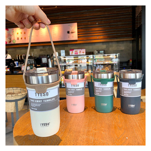 <span class=keywords><strong>Tyeso</strong></span> ถ้วยกาแฟสแตนเลสแบบพกพา,แก้วกาแฟพร้อมหลอดซิลิโคนความจุมากแก้วดื่มน้ำกีฬาขนาด710มล. - Product Image 5