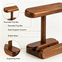 Stands pajangan jam tangan QingChuan ramah lingkungan dari kayu walnut, untuk gelang, perhiasan, dan perlengkapan toko ritel.