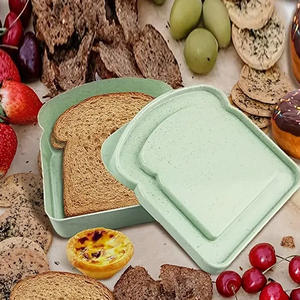Caja de Plástico <span class=keywords><strong>Reutilizable</strong></span> para Sándwiches, Contenedor de Alimentos con Forma de Tostada para Almuerzo, Caja para Pan y Sándwiches - Product Image 3