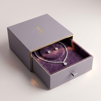 Nouvel ensemble de boîtes à bijoux portables de luxe haut de gamme gris lavande écologiques 2026 avec pochette d'insertion pour montre personnalisée en relief assortie