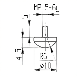Ttake <b>Measuring</b> Tips For Comparators M2.5 6g R6 10 Precision <b>Gauge</b> <b>Tools</b> - Product Image 1
