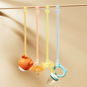 Chaîne de sucette pour bébé durable anti-chute avec anneau de dentition en silicone en forme d'animal, en forme de cœur, clip en silicone pour sucette, chaîne de clip pour sucette - Product Image 3