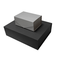 Caja de Regalo Magnética Negra Personalizada, Empaque de Papel Rígido Plegable de Lujo con Acabado Mate para Ropa Interior, Calcetines, Ropa y Sombreros