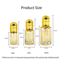 Flacons roll-on en verre transparent octogonaux de 3 ml, 6 ml, 10 ml pour aromathérapie, parfum, huile de parfum, attar, avec bille roulante