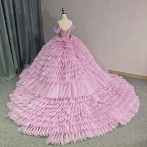 Pour Jancember 1226 moderne chérie froncé robe de soirée robe de bal paillettes chapelle Train dentelle décoration Plus pour les femmes - Product Image 5