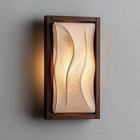Applique Murale Rectangulaire Moderne en Métal Blanc Cassé avec Abat-jour Ondulé en Plastique, Lumière LED Blanc Neutre 4100K IRC 80 B22 AC 220V pour Chambre