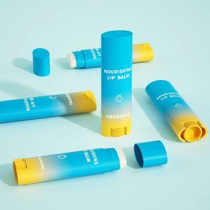 Emballage de baume à lèvres en plastique écologique, stick de contouring pour les lèvres, conteneur de baume à lèvres ovale, tube de baume à lèvres - Product Image 1