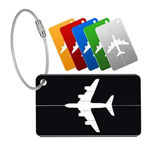 SY106 Custom Logo Modern personalized Blank Airplane Travel Suitcase Bag Metal Aluminum Luggage Tag Abstract Metal Crafts