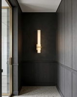 Applique murale LED en marbre naturel espagnol et cuivre massif, abat-jour doré, style moderne et luxueux, pour chambre à coucher, chevet, salon, éclairage d'ambiance