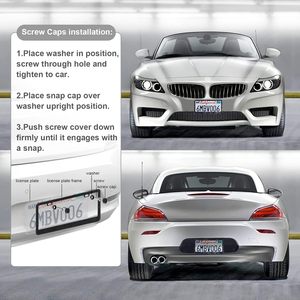 Tùy Chỉnh Kim Loại Lấp Lánh Vui Anime Mát Silicone Bling Phía Trước Rhinestone Xe Giấy Phép Tấm Chủ Khung Với Long Lanh Pha Lê Mũ - Product Image 2