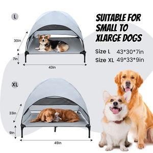 Cama plegable impermeable para exteriores para perros con dosel, tienda de campaña, protección solar elevada, casa para mascotas - Product Image 6