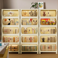 Armoire de rangement pliable WANUO à grande capacité, 3-5 niveaux, en plastique flexible avec roulettes